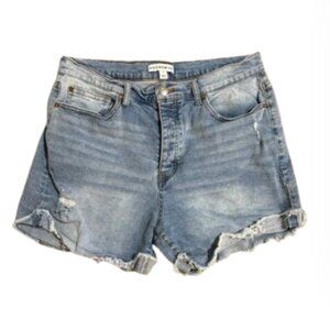 AND NOW THIS denim Jean Shorts with Frayed Hem